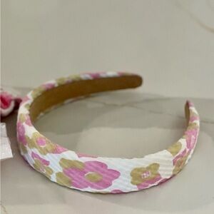 Floral Pink and Gold Headband